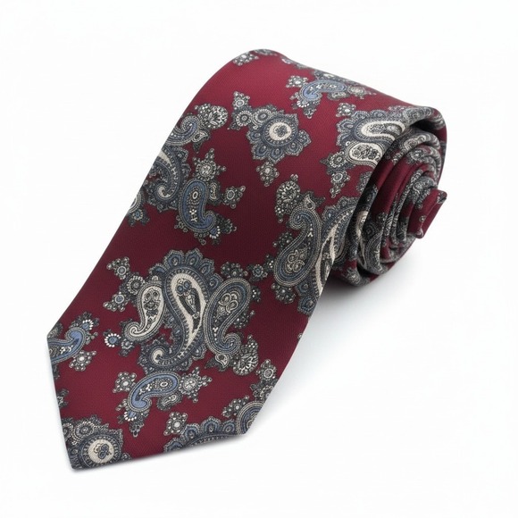 bill blass Other - Bill Blass Men's Necktie‎ Dark Red Floral Pattern 100% Silk
